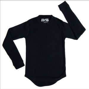 EVOLUTION boys black long sleeve thermal shirt S 8
